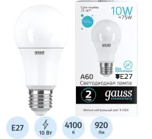 Лампа светодиодная Gauss LED Elementary A60 10Вт E27 4100K (23220)