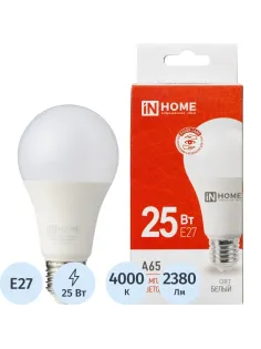 Лампа светодиодная LED-A65-VC 25Вт 230В Е27 4000К IN HOME