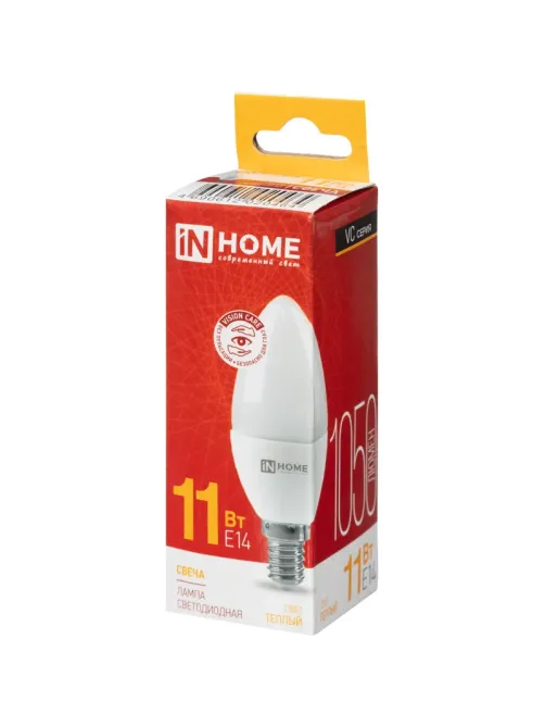Лампа светодиодная LED-СВЕЧА-VC 11Вт 230В Е14 3000К IN HOME