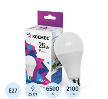 Лампа светодиодная КОСМОС А65 LkecLED25wA65E2765 25W Е27 6500K