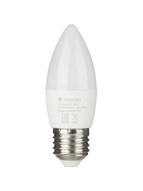 Лампа светодиодная Topfort E27 10W 4000K свеча