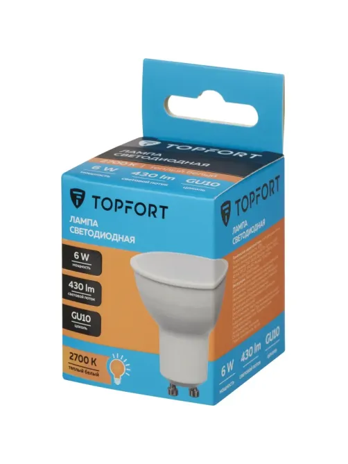 Лампа светодиодная Topfort GU10 6W 2700K