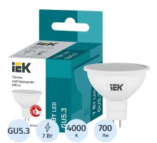 Лампа светодиодная Eco 7Вт софит 4000К GU5.3 IEK LLE-MR16-7-230-40-GU5