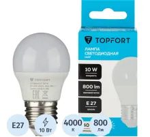 Лампа светодиодная Topfort E27 10W 4000K шар