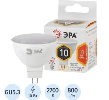 Лампа светодиодная ЭРА STD LED MR16-10W-827-GU5.3 GU5.3 10Вт теплый свет