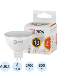 Лампа светодиодная ЭРА STD LED MR16-10W-827-GU5.3 GU5.3 10Вт теплый свет