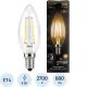 Лампа светодиодная Gauss LED Filament Свеча E14 9Вт 2700К (103801109)