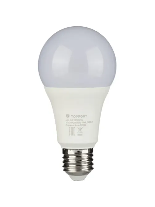 Лампа светодиодная Topfort E27 20W 3000K груша
