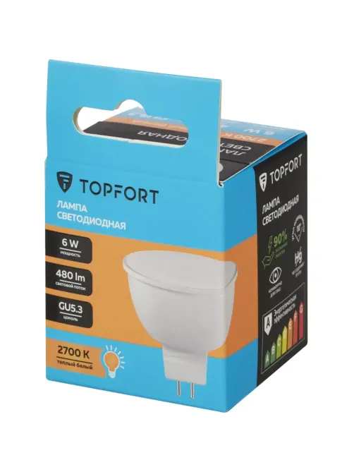 Лампа светодиодная Topfort GU5.3 220V 6W 2700K