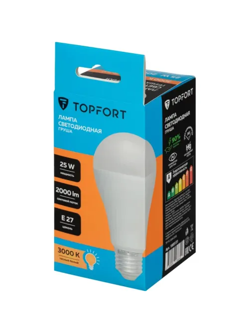 Лампа светодиодная Topfort E27 25W 3000K груша