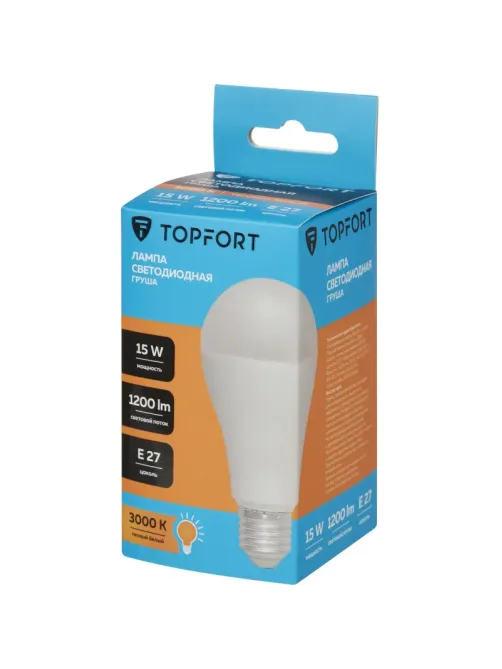 Лампа светодиодная Topfort E27 15W 3000K груша