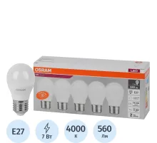 Лампа светодиодная OSRAM LVCLP60 7SW/840 230V E27 (5 шт/уп) 578227