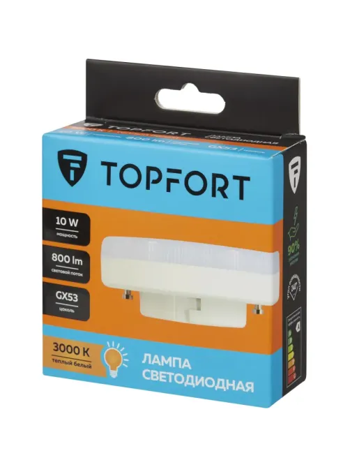 Лампа светодиодная Topfort GX53 10W 3000K