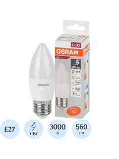 Лампа светодиодная OSRAM LED Value B, 7Вт, 3000К E27 579446
