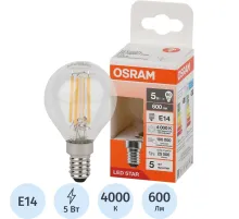 Лампа светодиодная OSRAM LSCLP60 5W/840 230VFILCL E14 FS1