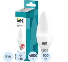 Лампа светодиодная Eco 7Вт C35 свеча 4000К E14 IEK LLE-C35-7-230-40-E14
