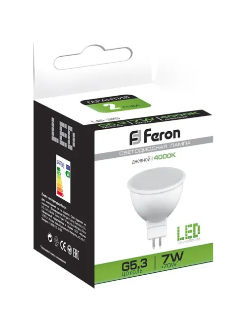 Лампа светодиодная Feron LB-26 MR16 G5.3 7W 175-265V 4000K (25236)