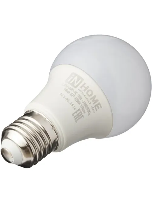Лампа светодиодная LED-A60-VC 10Вт 230В Е27 4000К IN HOME