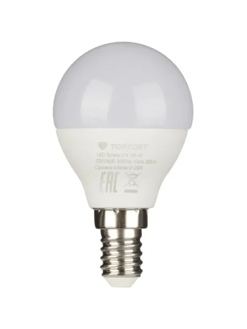 Лампа светодиодная Topfort E14 10W 4000K шар