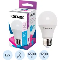 Лампа светодиодная КОСМОС LkecLED15wA60E2765 А60 15W Е27 6500K