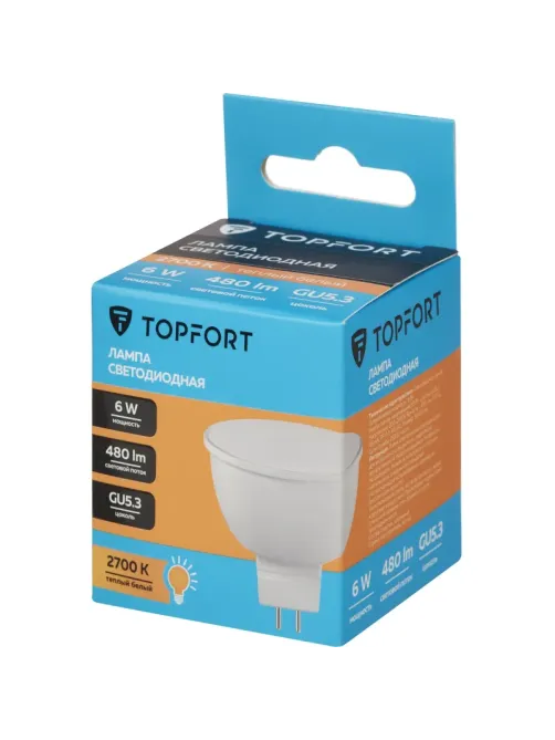 Лампа светодиодная Topfort GU5.3 220V 6W 2700K
