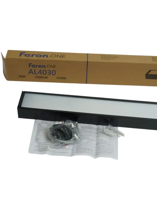 Светильник светод. Feron.ONE AL4030 IP20 30W 6500K, черный 1200x35x70 48535