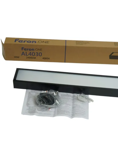 Светильник светод. Feron.ONE AL4030 IP20 30W 4000K, черный 1200x35x70 48534