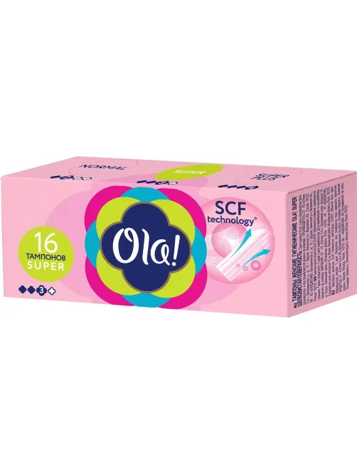 Тампоны Ola! TAMPONS SUPER Шелковистая поверхность 16шт/уп