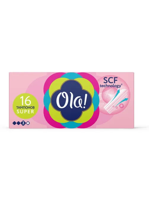 Тампоны Ola! TAMPONS SUPER Шелковистая поверхность 16шт/уп