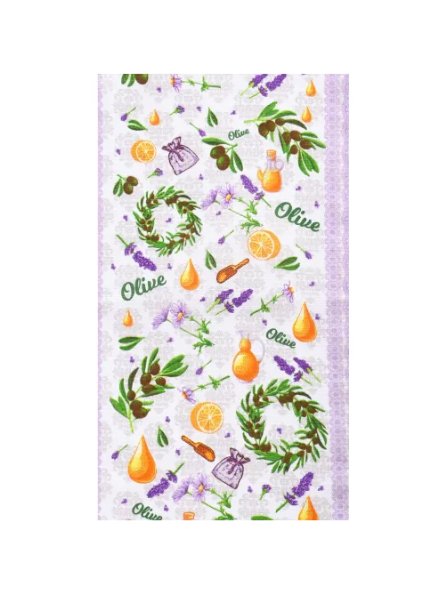 Полотенце кух. вафельное 35x60 160гр/м2, Лавандовое поле ассорти, 10 шт