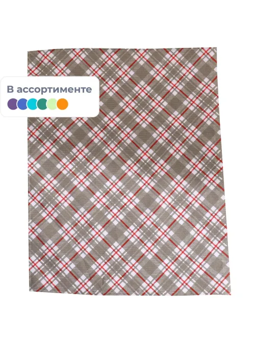 Полотенце кух. вафельное 45x60 160 гр/м2, Клетка ассорти, 10 шт