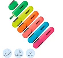 Набор текстовыделителей Kores BRIGHT LINER PLUS,ск нак,0,5-5мм,6цв