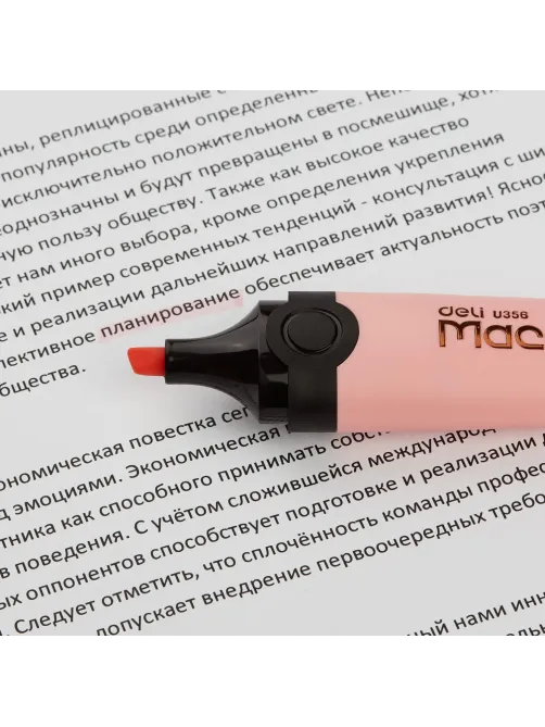 Маркер текстовыделитель Macaron, скошенный наконечник, 1-5 мм, розовый