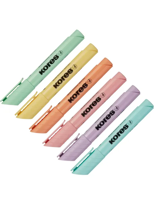Набор текстовыделителей Kores High Liner Plus пастель 6цв.36060.01