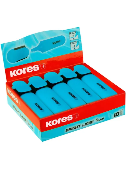 Маркер текстовыделитель Kores BRIGHT LINER PLUS, скош нак, 0.5-5 мм,синий