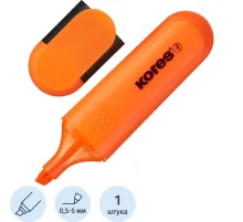 Маркер текстовыделитель Kores BRIGHT LINER PLUS, скош нак, 0.5-5 мм,оранж