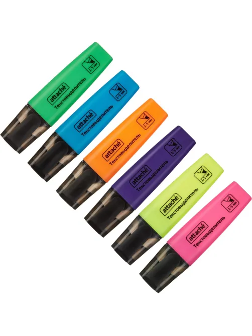 Набор текстовыделителей Attache Colored 1-5мм набор 6цв