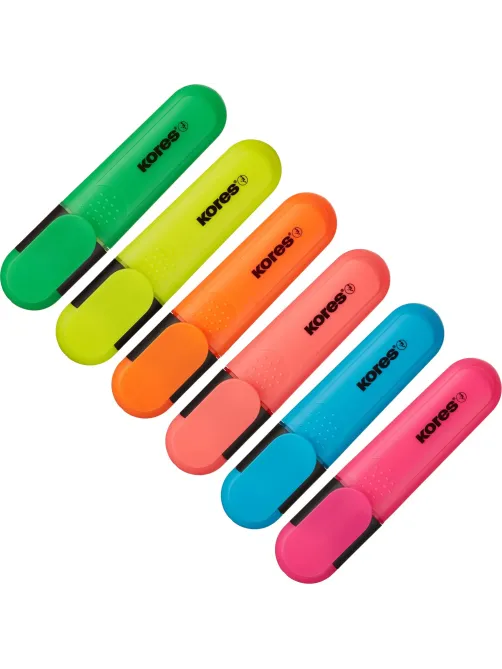 Набор текстовыделителей Kores BRIGHT LINER PLUS,ск нак,0,5-5мм,6цв