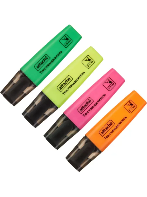 Набор текстовыделителей текста Attache Colored 1-5мм набор 4цв