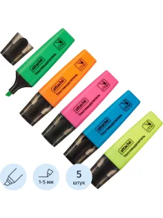 Набор текстовыделителей Attache Colored 1-5мм набор 5цв