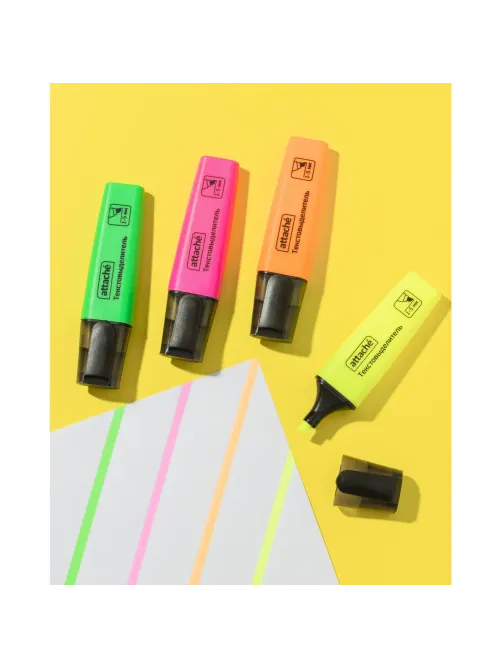 Набор текстовыделителей текста Attache Colored 1-5мм набор 4цв