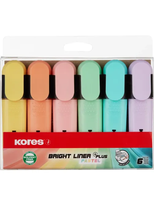 Набор текстовыделителей KORES BRIGHT LINER PLUS 6 цв, 36166