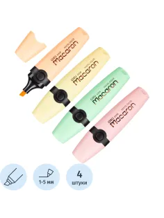 Набор текстовыделителей Deli Macaron 1-5 мм 4 цвета EU356-MT
