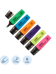 Набор текстовыделителей Attache Colored 1-5мм набор 6цв