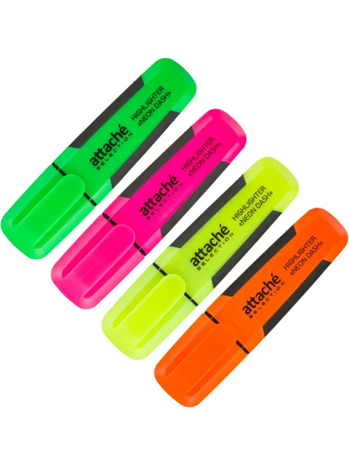 Набор текстовыделителей Attache Selection Neon Dash 1-5мм набор 4цв HL7010