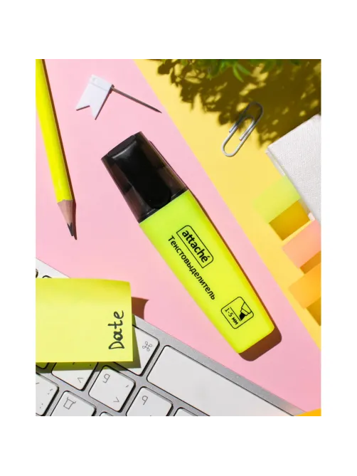 Маркер текстовыделитель Attache Colored 1-5мм желтый