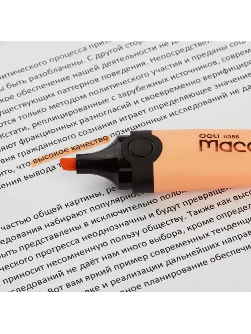 Маркер текстовыделитель Macaron, скошенный наконечник, 1-5 мм, оранжевый