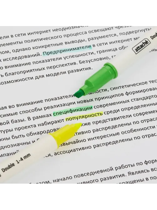 Набор текстовыделителей Attache Double 1-4 мм наб 6 цв 5 маркеров