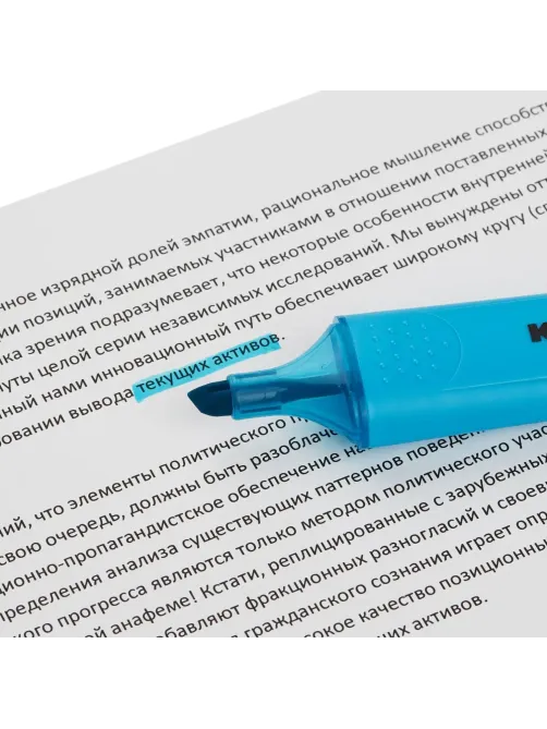 Маркер текстовыделитель Kores BRIGHT LINER PLUS, скош нак, 0.5-5 мм,синий