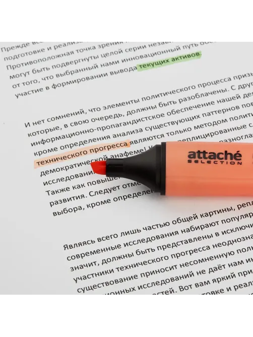 Маркер текстовыделитель Attache Selection Pastel 1-5 мм оранжевый